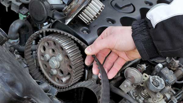 Damaged timing belt