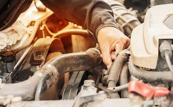 Cracked or damaged coolant hose