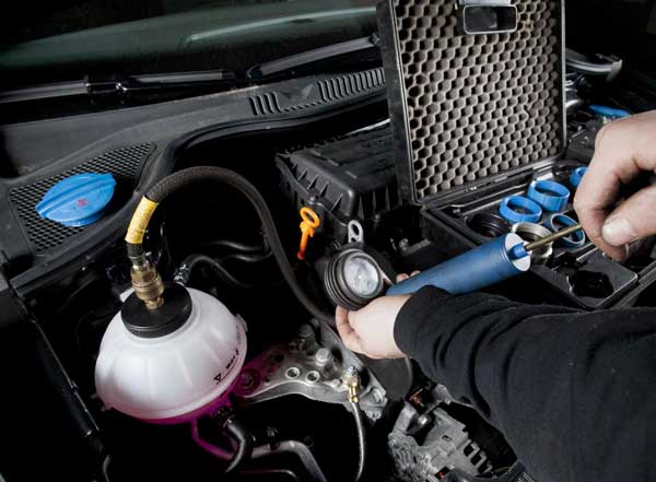 How do you temporarily fix a coolant leak