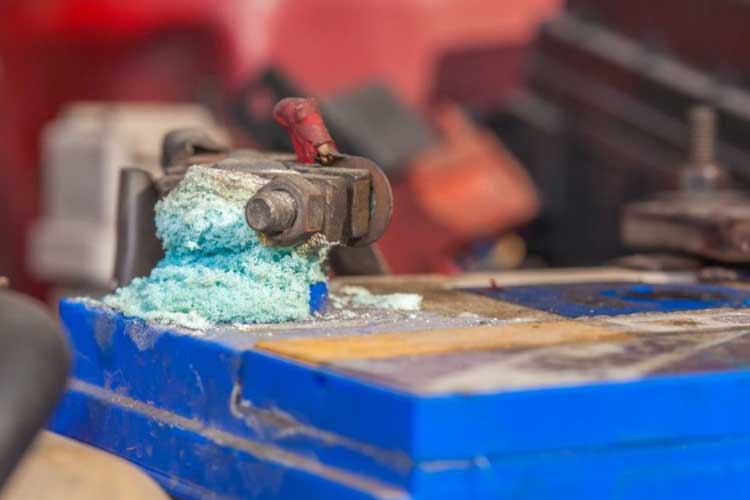 Car Battery Has White Or Blue Powder