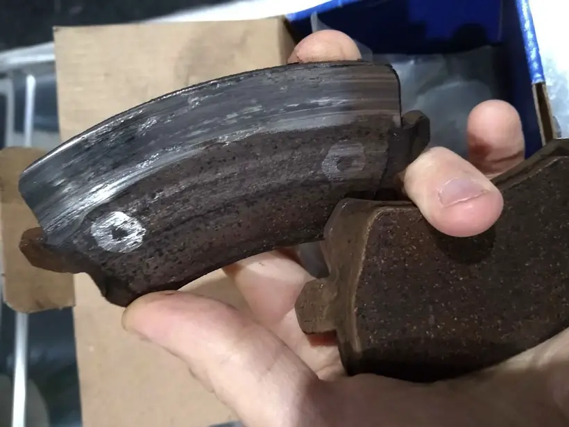 Damaged brake pads